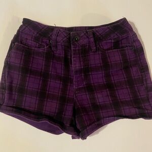 Blackheart Purple Plaid Women's Shorts